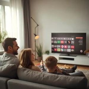 Familie schaut KaaNTV IPTV Sender an.