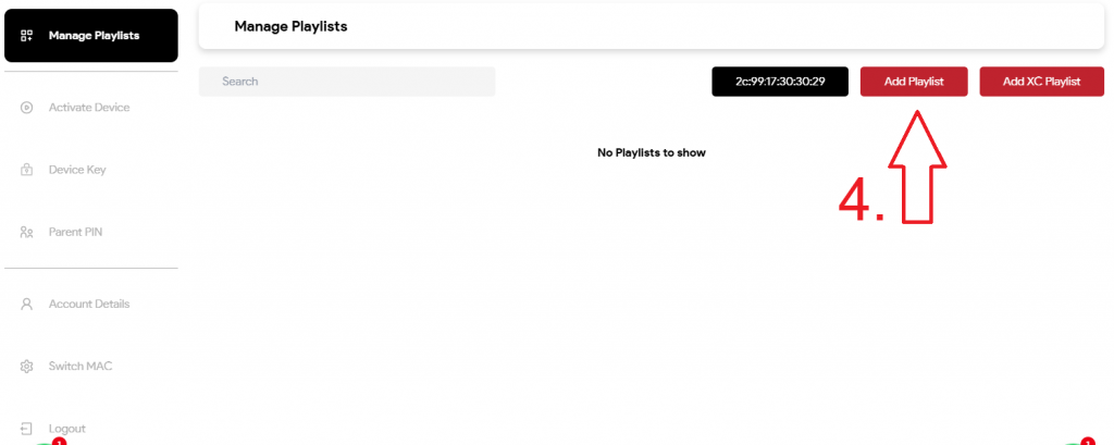 Ibo Player Add Playlist roter Button
